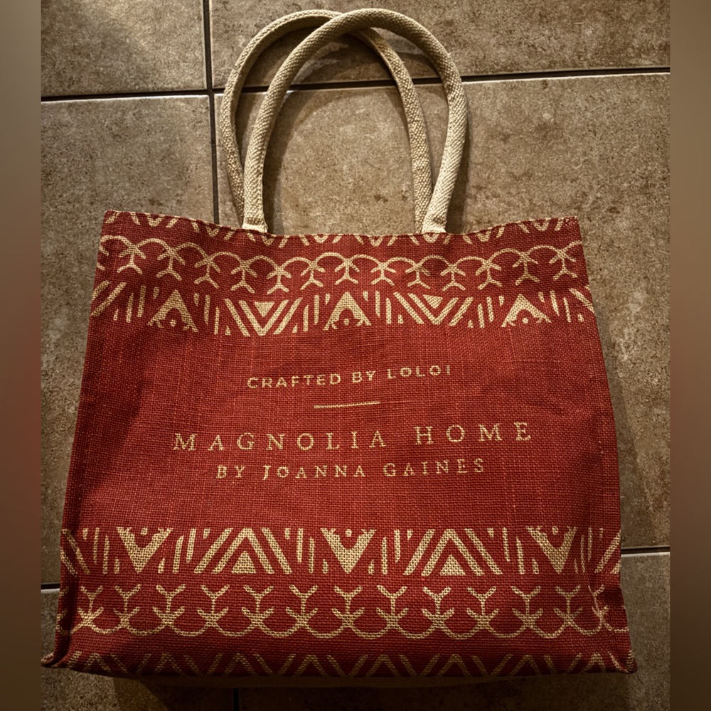 Magnolia Home by Joanna Gaines Rust Red  Tote Bag  Crafted By Loloi